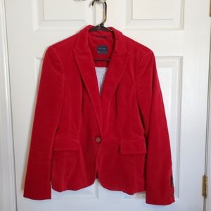 Zara Red Velvet Blazer
